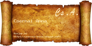 Csernai Anna névjegykártya