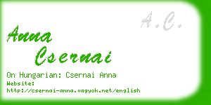 anna csernai business card